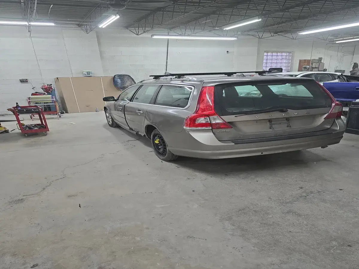 Gray Volvo rear end after repair